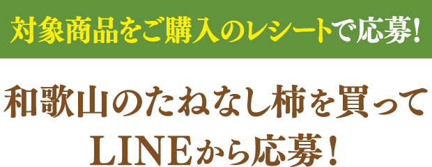 対象商品をご購入のレシートで応募! 和歌山のたねなし柿を買ってLINEから応募!