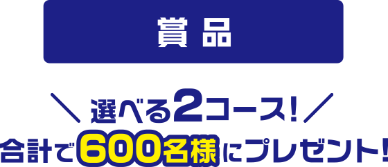 賞品 選べる2コース！合計で600名様にプレゼント!