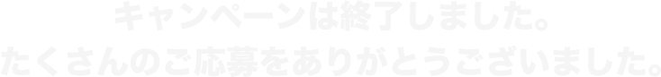 キャンペーンは終了しました。たくさんのご応募をありがとうございました。